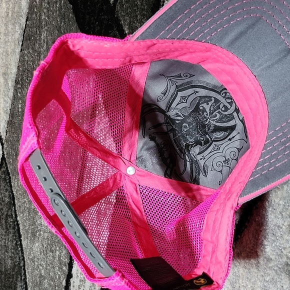 GENUINE JOHN DEERE EMBROIDERED NEON PINK GRAY MESH CAP HAT - Picture 9 of 13